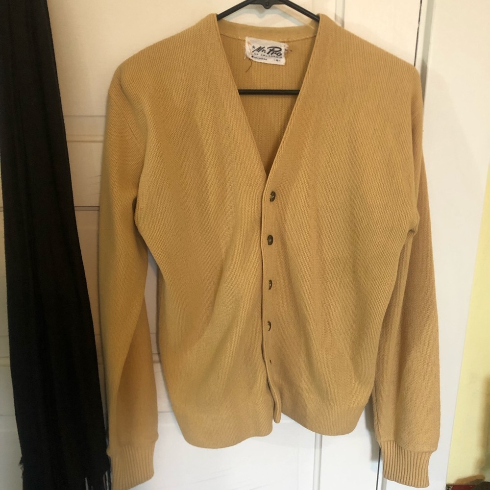 Vintage yellow wool cardigan